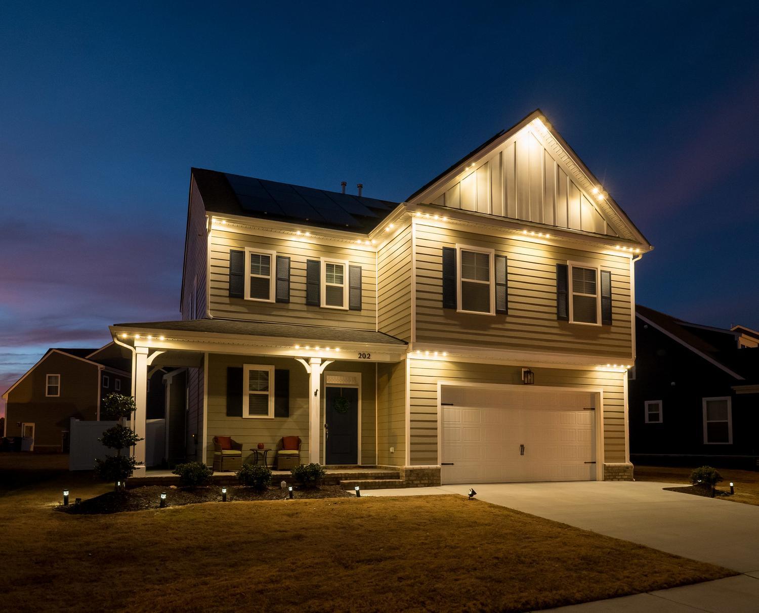 professional permanent roofline lighting warm white
