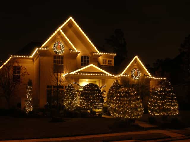 Minneapolis home with Christmas light installation