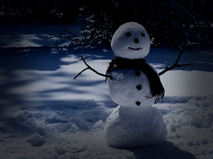 snowman in the snow 
