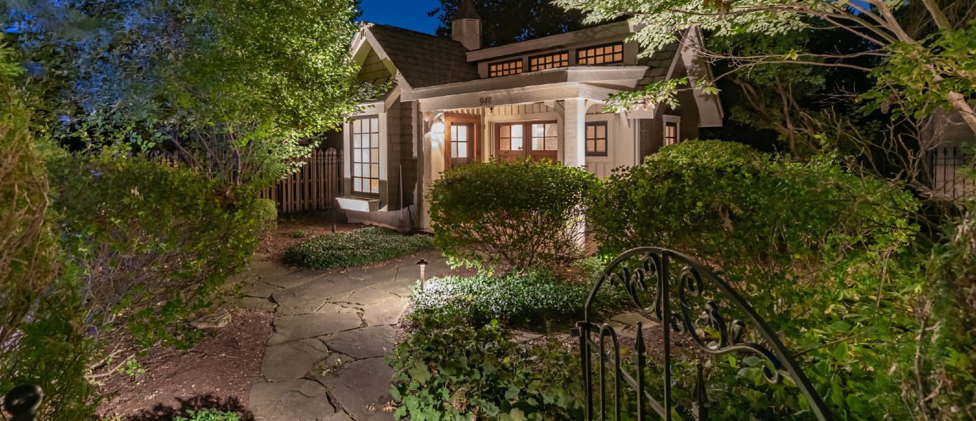 home with uplighting