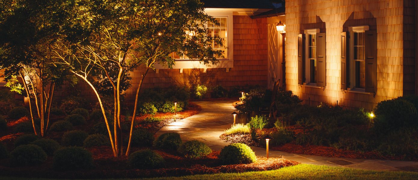 gardens with uplighting