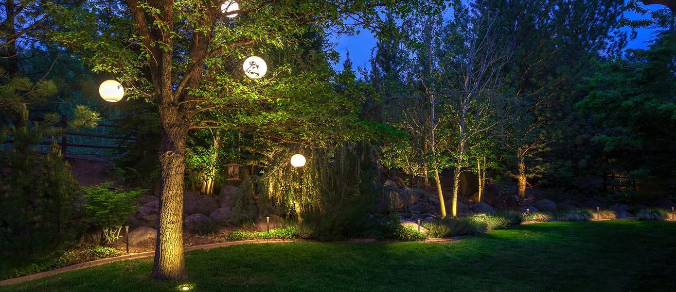landscape lighting tree globes