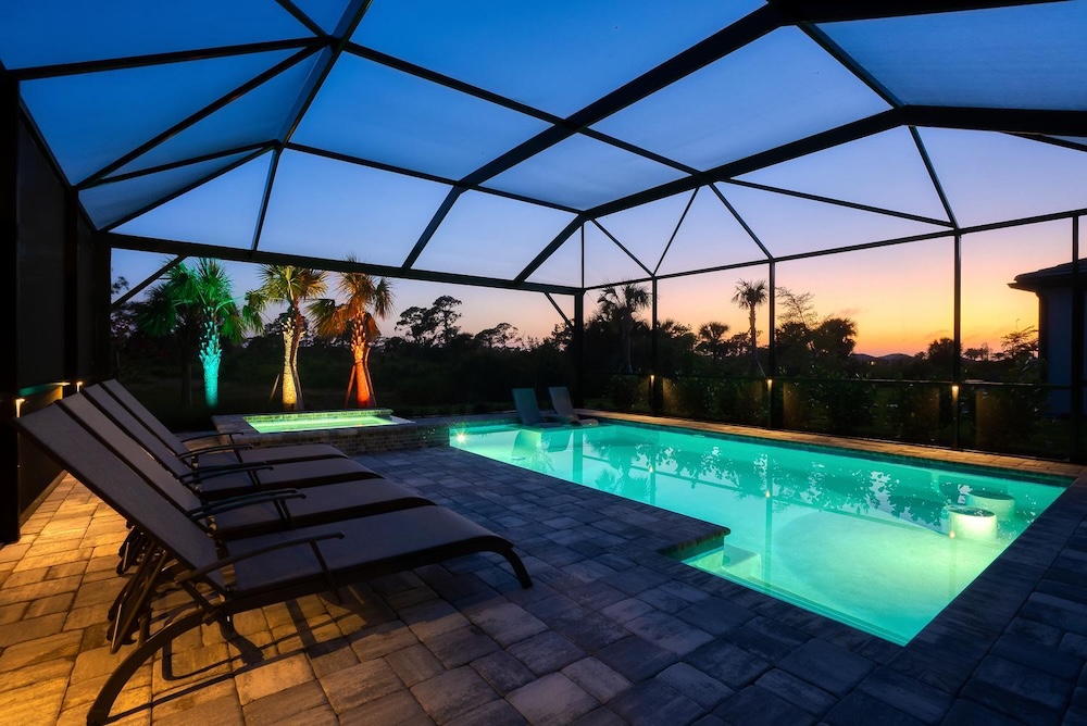 Ponte Vedra pool lighting with color changing