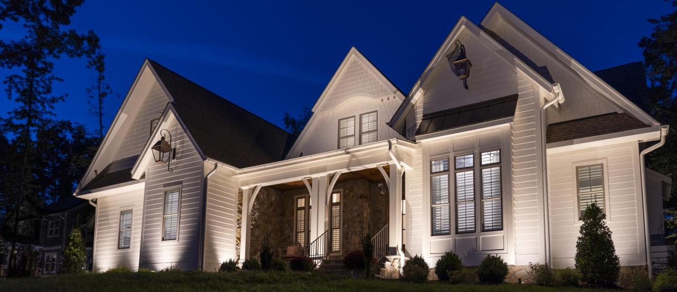 architectural uplighting in Charlottesville