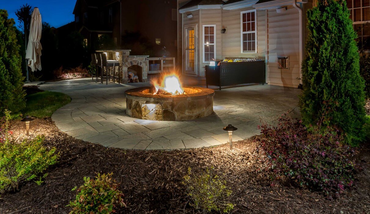 Fire Pit and Outdoor Lighting