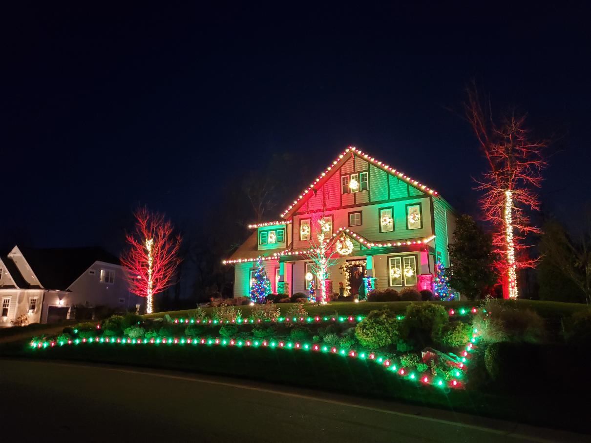 colorful home holiday lighting