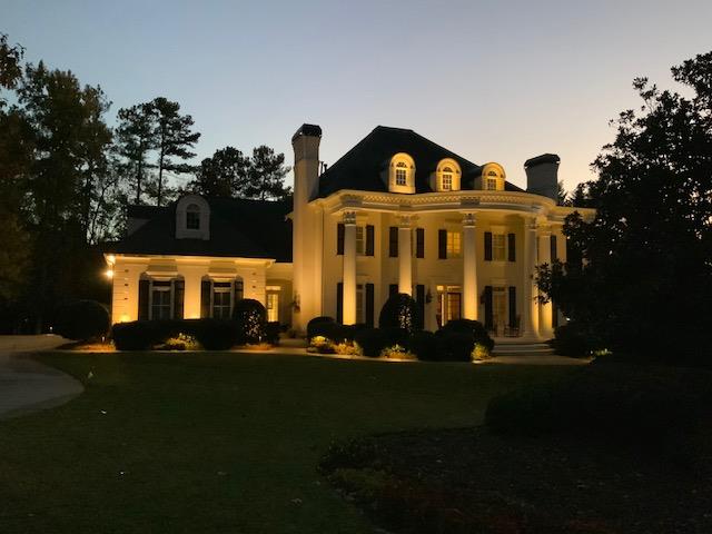 home with outdoor lighting in Atlanta