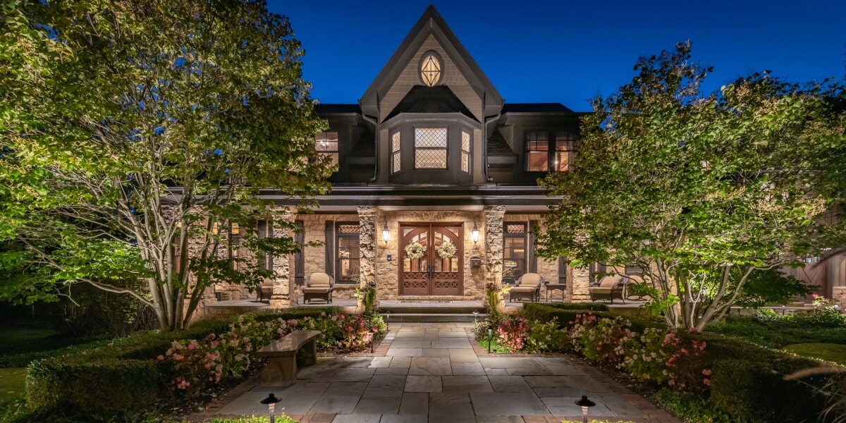 a home that has had outdoor lighting installed