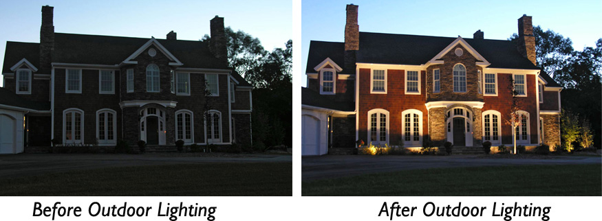 Indianapolis exterior home lighting for brick homes
