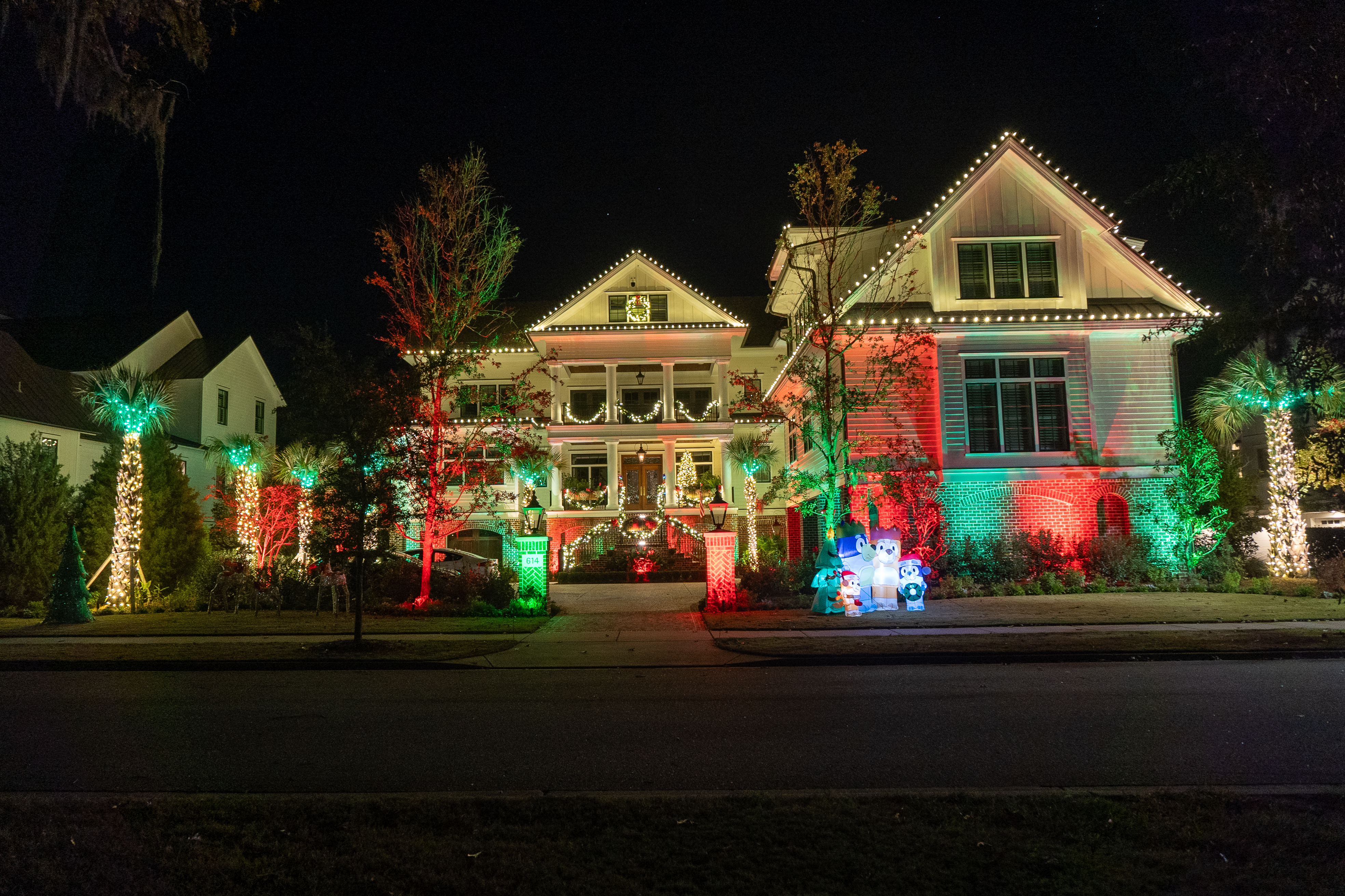 christmas lights on house