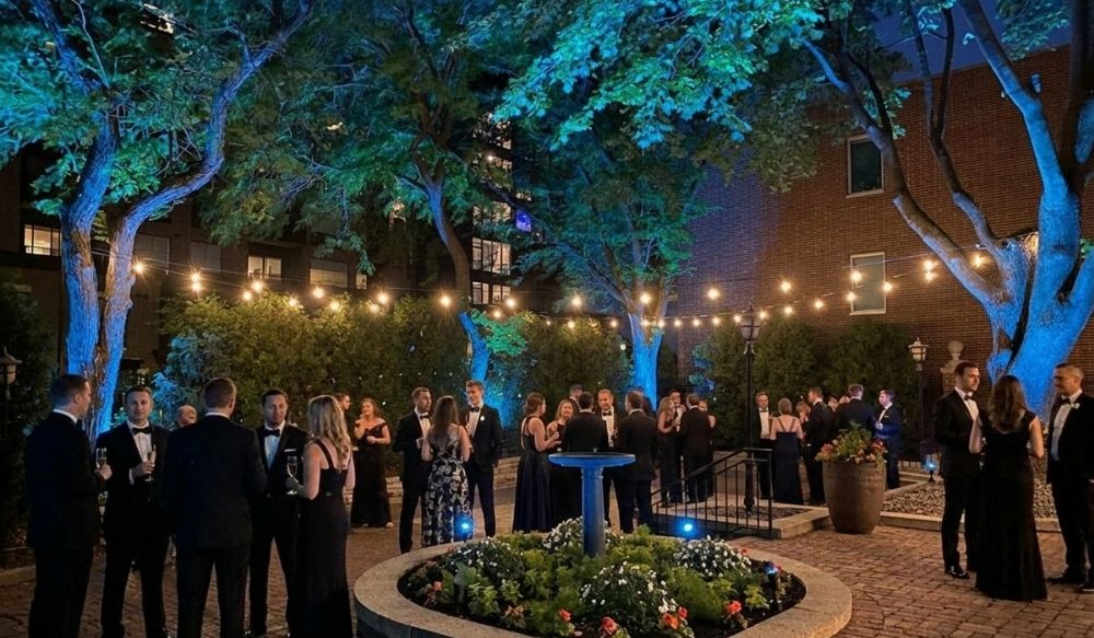 Cincinnati wedding outdoor lighting