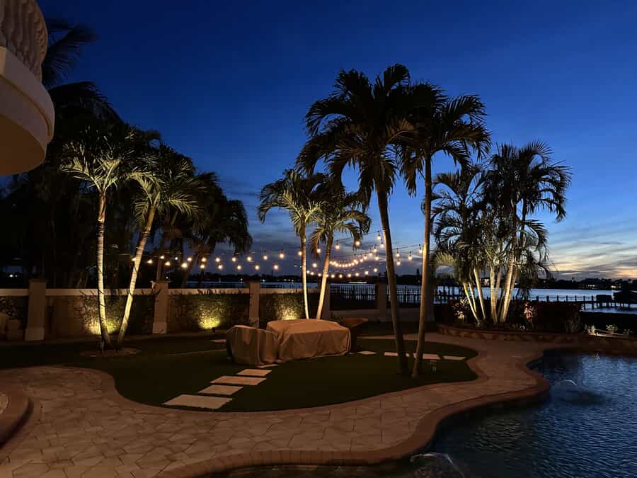 string lighting outdoors