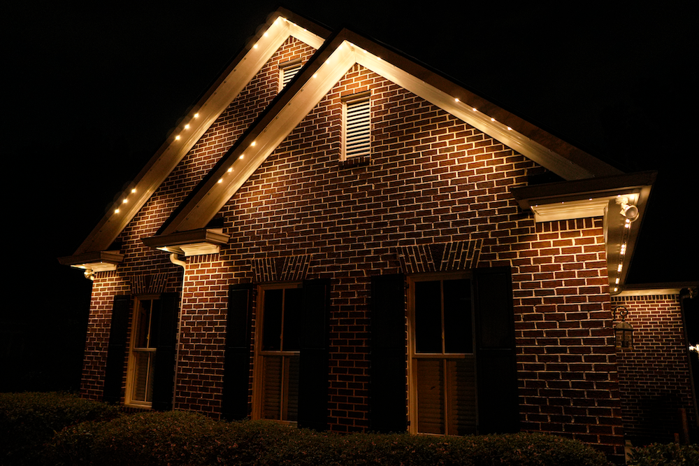 permanent roofline lighting at night in IN