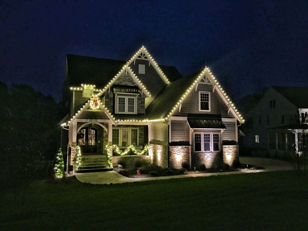 christmas lights on house